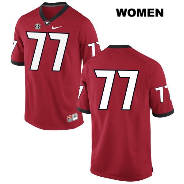 Georgia Bulldogs Women's Cade Mays #77 NCAA No Name Authentic Red Nike Stitched College Football Jersey UEC2756XC